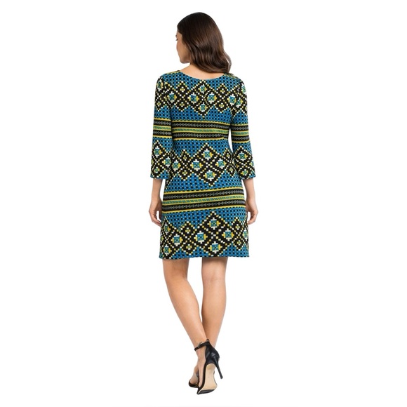 Plenty by Tracy Reese Lisette Geometric Aztec Shift Dress – Petite Small (PS) - Picture 2 of 7